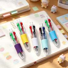 Mini 4 Colors Multicolor Retractable Ballpoint Pens 2Pcs Set, Random Color Portable Pocket Multi Color Press Pen For Student Office Journal Stationery - Color Style Randomized - View 2
