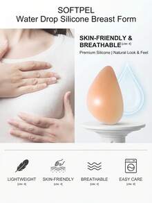 ANGDIE 1 Pair Silicone Triangle Breast Prosthesis, Artificial Silicone Breast Pads, Women's Post-Mastectomy Silicone Breast Prosthesis, 1 Pair - Khaki - View 7