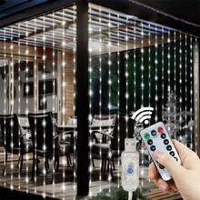 LED Curtain String Lights, USB Powered Fairy Lights Garland. 8 Lighting Modes With Remote Control (Batteries Not Included), Suitable For Home Bedroom Window Wall Stage. Romantic Proposal Confession, Birthday Party, Wedding Celebration Background Atmosphere Decoration Hanging String Lights, Valentine's Day Halloween Christmas Holiday Decoration - USB Plug Curtain Light - View 20