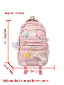 Dedoo Large Capacity School Bookbag, College University Campus Backpack,Multi‑Pocket Buckle, Sweet Aesthetic Backpack For Teen Girls Back To School - Multicolor - View 6