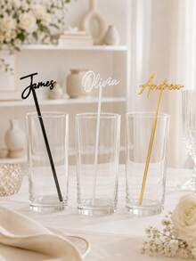 Custom Name Stir Sticks Wedding Supplies | Personalized Acrylic Stir Sticks | Single Letter Stir Sticks Wedding Party - Multicolor - View 2
