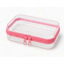 Hard Clear Zipper Storage Bag Plastic Pencil Case Transparent Storage Box For Cosmetics, Snacks, Building Blocks, Puzzles - Multicolor - View 9