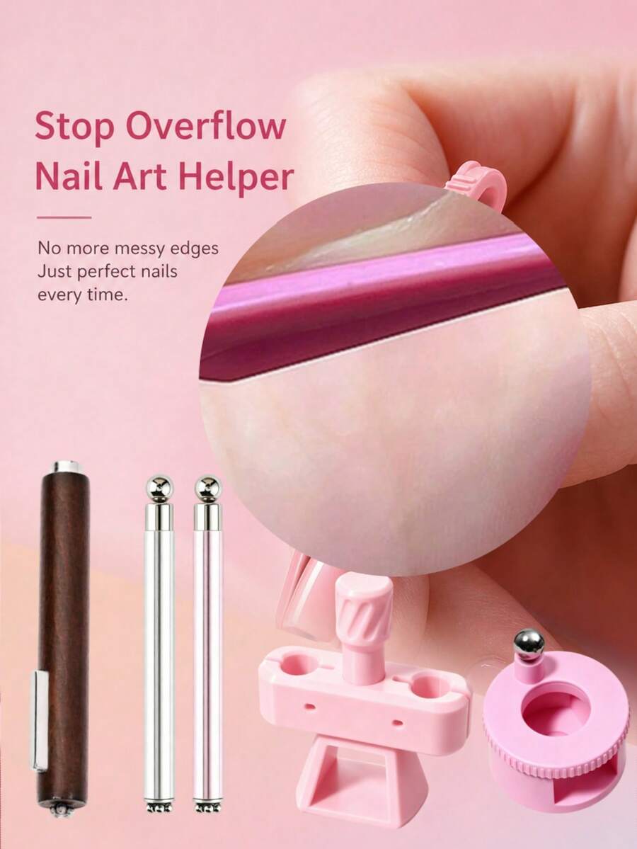 20pcs Nail Art Clips With Magnetic Rods Combination, Nail Art Clips, Oil-Resistant And Nail Polish Spill Protection, Suitable For False Nails Manicure And Pedicure Tools, Anti-Nail Polish Gel Spill - Multicolor - View 1