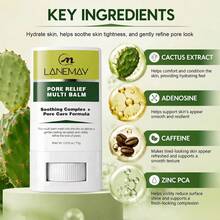 15g Pore Care Multi Balm With Cactus Extract, Adenosine, Caffeine, Zinc PCA - Cooling & Soothing, Visibly Refines Look Of Pores, Melts Into Skin - For Visible Pores, Daily Pore Care - Hyaluronic Acid - View 3