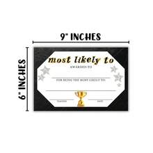 Most Likely To Certificate 30pk 6x9" Fill Out End Of Year Awards Superlative Bulk Pack For Teachers Students In Classrooms Minimalist P - Black - View 4