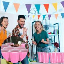 10/20pcs Bullet Cups, 2oz Mini Party Cups, Reusable Small Cups For Party Games, Suitable For Liquor, Cocktails, Wine, Condiments, Snacks, Juice. Perfect For Any Party! - Pink - View 6