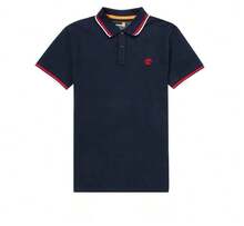 Timberland Kemeja Polo Pria Kasual Olahraga Luar Ruangan Nyaman Bernapas dengan Kerah Lipat - Navy Blue - View 5