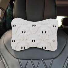 1pc Soft Knitted Touch Car Seat Neck Pillow, Halloween Little Ghost Pattern, Travel Relaxation Head And Neck Support Pillow, Comfortable Car Cushion, All-Season Use - A - View 9