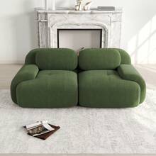 Modular Green 2 Seat Sofa - Modular Corduroy Sofa Frame For Living Room And Lounge - 綠色 2 人座 - 查看 2