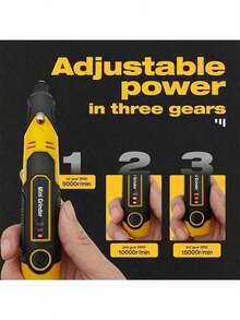 Mini kit de herramientas rotativas inalámbricas USB para joyería, procesamiento de metales y vidrio; bolígrafo para tallar madera; bricolaje. - Amarillo - Ver 8