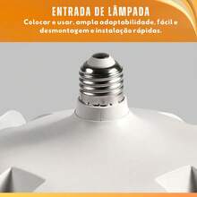 Ventilador de Teto Lustre LED E27 Silencioso com Controle Remoto 3 Mini Helices Integradas Bivolt - Branco - Visão 3