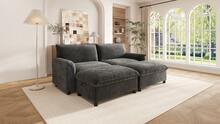 Modular Sofa Black Made Of Chenille For Living Room - Black 4 Seat - View 10