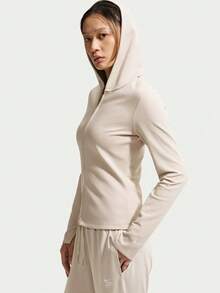 Nike 女款 AS W NK CHILL KNIT 長袖拉鍊連帽針織運動衫 IM8380-236 - 棕色 - 查看 1