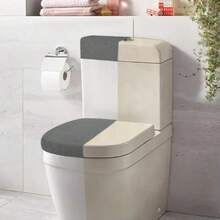 2PCS-Elastic Toilet Seat Cover, Toilet Lid Cover And Tank Cover, Corn Velvet Elastic Fabric Toilet Seat Set, Suitable For Bathroom Toilet, Easy Installation, Machine Washable, Great Gift For Thanksgiving And Christmas. - Multicolor - View 6