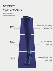4/1 Pair All-Season Professional Sports Marathon Compression Over-The-Knee Thigh-High Socks, Long Tube Fitness Yoga Jump Rope Running Socks With Raised Non-Slip Grip - Multicolor - View 7