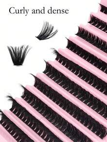 200 Clusters Of Dense Eyelashes, 80D Reusable Thick Fluffy Individual Eyelashes, Suitable For Party Stage, Festival Makeup - DD - View 2