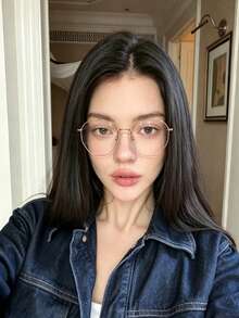 1對高品質學生眼鏡－女款－圓形無度數鏡片，適合電腦與手機使用 - 無色 - 查看 9