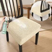 1/4/6pcs Dining Chair Covers, Flannel Jacquard Chair Covers, Removable And Washable Furniture Protection Covers, Suitable For Dining Room, Living Room, Bedroom And Office Home Decor - Small Round 05 - View 1