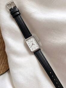 2pcs Watch Set, Unique Curved Design With Animal Texture And Black Leather Strap, Perfect For Daily Wear - Multicolor - View 18