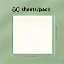 1 Pack 60 Sheets Transparent Sticky Notes (2.99x2.99 Inches), Clear Self-Adhesive Memo Pad For Book Annotation And Planner, School And Office Organization - one-size - View 6