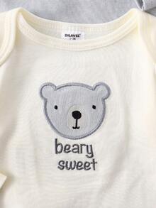 DILAVEL 4‑Piece Baby Boys Long‑Sleeve Romper Set, Soft Skin‑Friendly All‑Season Outdoor Clothes For 0‑12 Months Infants - Multicolor - View 4