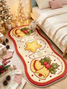 1pc Christmas Bell Rug, Decorative Carpet, Bedroom Decor, Small Rug, Carpet, Home Decor, Living Room Rug, Living Room Small Rug, Bedroom Carpet, Living Room Home Decor, Outdoor Rug, Washable Carpet - Multicolor 6 - View 1