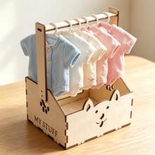 1pc Wooden Pet Toy Storage Box Multi-Functional Storage Basket, Suitable For Dog Cat Toys, Blankets, Leashes, Food, Etc., Suitable For Home Living Room Pet Supplies Dog Cat Toy Storage - Multicolor - View 2