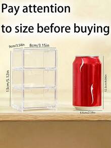 3-Layer Drawer Storage Box, Suitable For Storing Jewelry, Hair Accessories, Earrings And Small Items, Can Be Used As Furniture Office Desk Storage Box, Jewelry Storage Box, Drawer-Style Cosmetic Storage Box, Bedroom Decor Desk Storage Box, Home Desktop Drawer Storage Box - Clear - View 4