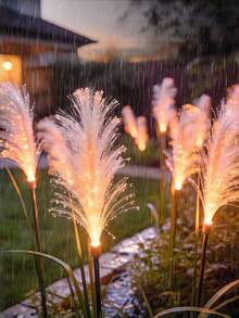 Solar Powered Fiber Optic Reed Lights, Waterproof Outdoor Solar Lights, Color Changing Dual Jellyfish Star Shaped Solar Garden Lights (Suitable As Christmas Outdoor Garden Decoration Gift, Perfect Gift For Women) - Fiber Optic Reed - View 10