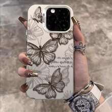 Phone Case - Floral Butterfly Pattern Design Phone Case Suitable For Apple 15Promax Phone Case Iphone11/11Proamax/11Pro/12/12Pro/12Promax/13/13Pro/13Promax/14/14Pro/14Promax/15/15Promax/15Pro/16/16Pro/16Promax Protective Case - 透銀 - 查看 4