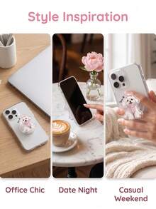 1pc Personalized Dog Or Cat Cute Design Phone Grip Holder, Custom Photo And Text Phone Grip, Funny Pet Grip, Unique Gift For Pet Lover - Multicolor - View 6