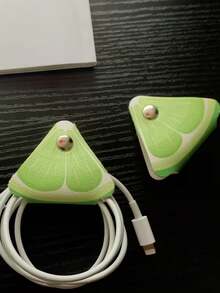 5pcs Cute Fruit Sliced Cable Organizer, Portable Earphone Charging Cable Storage Winder, Travel Cable Management Accessories, With Watermelon, Lemon, Orange, Strawberry, Lime Patterns - Multicolor - View 3