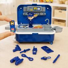 Police Storage Box - Children's Role Play Toy, Children's Tool Set With Workbench, DIY Police Toy Set. Suitable For Preschool Toys For Boys And Girls Aged 3 And Above, Educational Toys, Children's Toys, Girls' Toys, 3-Year-Old Children's Gifts, Boys' Toys, Boys And Girls Birthday Gifts - Multicolor - View 9