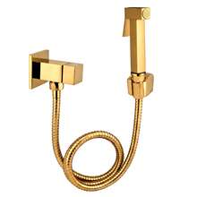 Mangueira Plástica 1,2m Liga Zinco Bico+Válvula Ângulo Cores Prata Dourado Ouro Rosé - Dourado - Visão 2