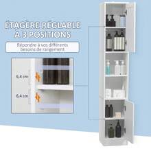 Storage Cabinet, Adjustable Shelves, Open Shelves, 30 X 28 X 170 Cm, For Bathroom, Living Room And Hallway, White - White - View 6