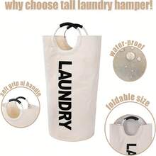 1/2 Pack Large Laundry Basket With Foldable Laundry Bag, Independent High Hanger,  The Handle Ring Adopts A Half Ring Design And The Connection Is More Secure And Wear-Resistant, Halloween Costumes Basket , Decoración Navideña 2026 - View 3