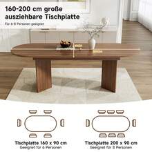 Dining Table Brown Made Of Wood For Dining Room And Kitchen - 胡桃木 - 查看 6