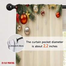 2 Stück 2D Flachdruck Frohe Weihnachten Mode Halbverdunkelungs-Vorhänge, Weihnachtsmann Schneemann Geschenk Muster, langanhaltend Polyesterfaser Material, geeignet für Geburtstagsparty, Feiertagsfeier, Heimdekoration und Studio-Requisiten, perfekt für Schlafzimmer, Büro, Küche, Wohnzimmer und Arbeitszimmer Dekoration, Wohnzimmer Vorhänge - Verschiedenfarbig - Übersicht 10