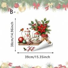 3/1 buah Stiker Dinding Dapur Natal. Pohon Natal Mini, Peralatan Holly dengan Desain Huruf Dapur. Stiker Vinyl Tema Natal Modern untuk Dekorasi Pesta Liburan Musim Dingin Ruang Makan Dapur. - View 12