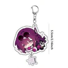 ‌Honkai Star Rail‌ Official Authentic Game Character Acrylic Keychain Pendant, Double-Layer High-Quality Acrylic, Cute Pattern Design, Suitable For Fans As Decoration Or Gift, Kafka, March 7th, Dan Heng - Multicolor - View 3