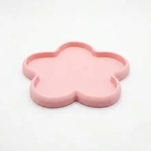 1pc 3D Printed Flower Shaped Coaster, Eye-Catching And Practical, Adds Color To Your Desk. Wine Glass Coaster, Tea Cup Coaster, Coffee Cup Coaster. Desk Ornament, Decoration, Desk Organizer. Valentine's Day Gift, Anniversary Gift - Pink - View 4