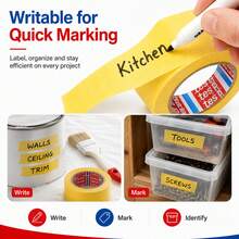 tesa Tessa Yellow Fine Textured Paper, Easy To Tear Paint Spray Mask Packaging Tape, No Residue, DIY Usable, Suitable For Wall Painting, Bookkeeping, Etc - Single Piece - View 1