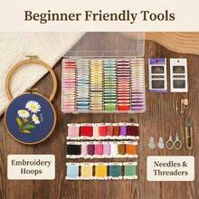 120/80 Colors Embroidery Thread, Colorful Cross Stitch Thread, Embroidery Thread Set, Embroidery Starter Kit DIY Crafts - A - View 1
