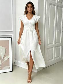 Women Midi Dresses - White - View 4