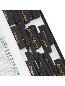 1 Set (5 Sheets) Bible Index Tabs, 15 Index Stickers Per Sheet, Laminated Bible Bookmarks, Waterproof And Tear-Resistant Bible Index Labels, Black Series Gold Foil Printed Font Bible Labels, Easy To Read And Apply, Unisex, For Prayer And Scripture Navigation, Daily Office, Bible Study, Easter, Mother's Day Gifts, Back To School - Bible Index Tabs - View 5