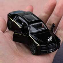1件裝（袋裝）1/43比例單色Phanta風玩具車，部分鋅合金材質，可功能操作，雙側開門，兒童玩具，適合3歲以上男孩，玩具收藏禮物－白色 - 黑色 - 查看 9