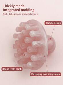 INYUSUN 1pc Resin Material Large Round Head Massage Comb, Portable Practical Scalp Relaxing Tool - Baby Pink - View 7