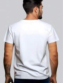 Doughnut Print Tee Shirt, Tees For Men, Casual Short Sleeve T-Shirt For Summer - 白色 - 查看 2