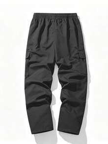 Men's Cargo Pants, Multi-Pocket Design, Outdoor Commute Versatile Long Pants - Black - View 3