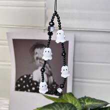 1PC New Ghost A Piao Beaded Phone Chain Bell Skull Phone Charm Ins Anti-Lost Phone Lanyard - Multicolor - View 11